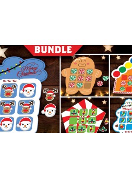 Σετ των 2 Intra απο ξύλο plywood 3mm-4mm πάχος - Πακέτο  Παιχνιδιού Tic Tac Toe Χριστουγέννων Δίασταση 15x15 cm INTRAFABR-107840336