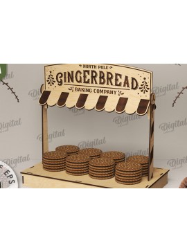 Σετ των 2 Intra απο ξύλο plywood 3mm-4mm πάχος - Χριστουγεννιάτικες λιχουδιές Shop Stand Laser cut Δίασταση 15x15 cm INTRAFABR-110112029