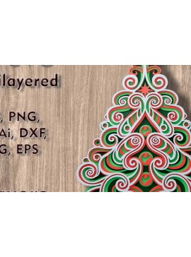 Intra απο ξύλο plywood 3mm-4mm πάχος - Χριστουγεννιάτικο δέντρο 3d  Πολυεπίπεδα Αρχεία Δίασταση 250x195 cm INTRAFABR-109802467