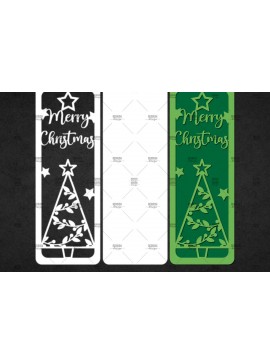 Σετ των 2 Intra απο ξύλο plywood 3mm-4mm πάχος - Χριστουγεννιάτικο δέντρο σελιδοδείκτες Χαρτί κοπής  Δίασταση 15x15 cm INTRAFABR-108582344