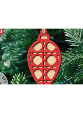 Σετ των 2 Intra απο ξύλο plywood 3mm-4mm πάχος - Διακόσμηση Χριστουγεννιάτικου Δέντρου  Δίασταση 15x15 cm INTRAFABR-108779504