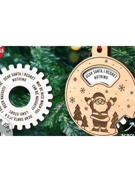 Σετ των 2 Intra απο ξύλο plywood 3mm-4mm πάχος - Διακόσμηση Χριστουγεννιάτικου Δέντρου  Δίασταση 15x15 cm INTRAFABR-110383509