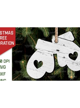 Σετ των 2 Intra απο ξύλο plywood 3mm-4mm πάχος - Διακόσμηση Χριστουγεννιάτικου Δέντρου  Δίασταση 15x15 cm INTRAFABR-106864957