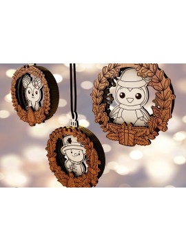 Σετ των 3 Intra απο ξύλο plywood 3mm-4mm πάχος -  διακοσμητικών χριστουγεννιάτικων δέντρων Δίασταση 3x2 cm INTRAFABR-109182965