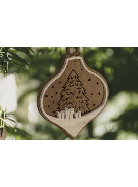 Σετ των 3 Intra απο ξύλο plywood 3mm-4mm πάχος - Διακοσμητικό παιχνίδι Χριστουγεννιάτικου Δέντρου Δίασταση 4x4 cm INTRAFABR-84768641