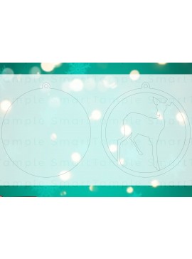 Σετ των 3 Intra απο ξύλο plywood 3mm-4mm πάχος - Χριστουγεννιάτικο δέντρο στολίδι ελάφια  Δίασταση 6x6 cm INTRAFABR-83711466