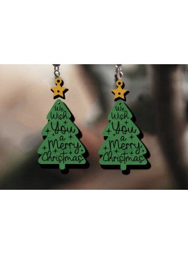 Σετ των 3 Intra απο ξύλο plywood 3mm-4mm πάχος - Χριστουγεννιάτικο Σκουλαρίκι με Laser  Cut Δίασταση 3x3 cm INTRAFABR-111444600