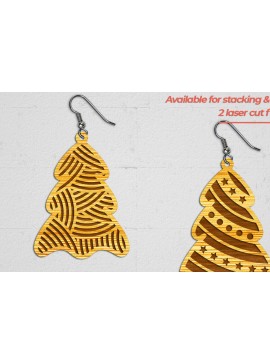 Σετ των 3 Intra απο ξύλο plywood 3mm-4mm πάχος - Χριστουγεννιάτικα Σκουλαρίκια 1 -  Cut File Δίασταση 3x3 cm INTRAFABR-112204669