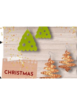 Σετ των 3 Intra απο ξύλο plywood 3mm-4mm πάχος - Σκουλαρίκια Χριστουγεννιάτικου Δέντρου, Κοπή με Laser  Δίασταση 3x3 cm INTRAFABR-38339969