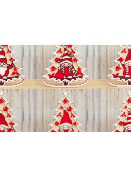 Σετ των 2 Intra απο ξύλο plywood 3mm-4mm πάχος - Χριστουγεννιάτικο δέντρο Gnome PaperCut   Β Δίασταση 1500x1500 cm INTRAFABR-80251642