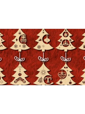 Σετ των 3 Intra απο ξύλο plywood 3mm-4mm πάχος - Κρεμαστό στολίδι Χριστουγεννιάτικου Δέντρου 1120 Δίασταση 6x6 cm INTRAFABR-108499353