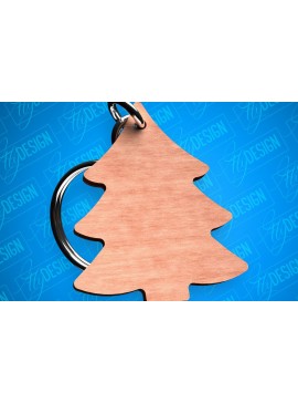 Σετ των 3 Intra απο ξύλο plywood 3mm-4mm πάχος - Χριστουγεννιάτικο δέντρο με μπρελόκ με λέιζερ Δίασταση 4x4 cm INTRAFABR-82325659
