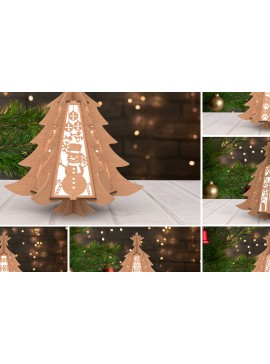 Σετ των 2 Intra απο ξύλο plywood 3mm-4mm πάχος - Δέσμη φαναριού Χριστουγεννιάτικου Δέντρου, 6 Σχέδια Δίασταση 30x20 cm INTRAFABR-108650745