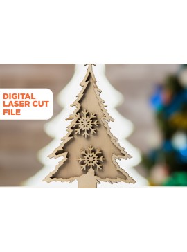 Σετ των 2 Intra απο ξύλο plywood 3mm-4mm πάχος - Χριστουγεννιάτικο Δέντρο –  κοπής με λέιζερ Δίασταση 138x222 cm INTRAFABR-84200759