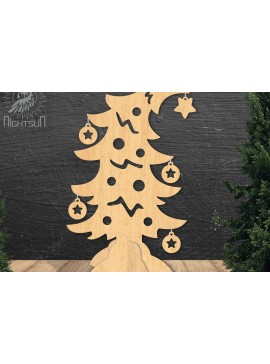 Σετ των 3 Intra απο ξύλο plywood 3mm-4mm πάχος - Χριστουγεννιάτικο δέντρο με λέιζερ Διακόσμηση σπιτιού  Δίασταση 20x20 cm INTRAFABR-112551583