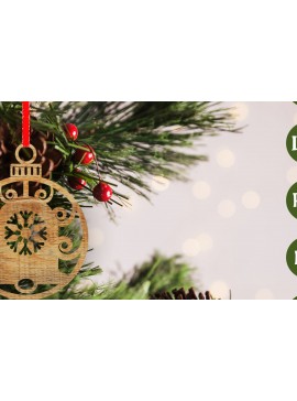 Σετ των 3 Intra απο ξύλο plywood 3mm-4mm πάχος - Στολίδι χριστουγεννιάτικου δέντρου με   Δίασταση 6x6 cm INTRAFABR-48633333