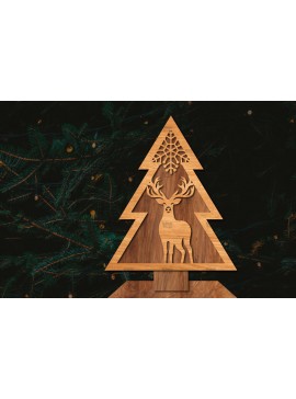 Σετ των 2 Intra απο ξύλο plywood 3mm-4mm πάχος - Στάση κοπής χριστουγεννιάτικου δέντρου με λέιζερ  Δίασταση 20x20 cm INTRAFABR-107422379