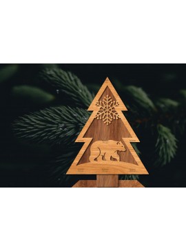 Σετ των 2 Intra απο ξύλο plywood 3mm-4mm πάχος - Στάση κοπής χριστουγεννιάτικου δέντρου με λέιζερ  Δίασταση 20x20 cm INTRAFABR-107422051