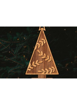 Σετ των 2 Intra απο ξύλο plywood 3mm-4mm πάχος - Στάση κοπής χριστουγεννιάτικου δέντρου με λέιζερ  Δίασταση 20x20 cm INTRAFABR-107492604