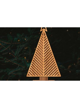 Σετ των 2 Intra απο ξύλο plywood 3mm-4mm πάχος - Στάση κοπής χριστουγεννιάτικου δέντρου με λέιζερ  Δίασταση 20x20 cm INTRAFABR-107492653