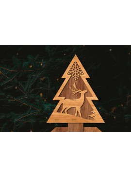 Σετ των 2 Intra απο ξύλο plywood 3mm-4mm πάχος - Στάση κοπής χριστουγεννιάτικου δέντρου με λέιζερ  Δίασταση 20x20 cm INTRAFABR-107422251