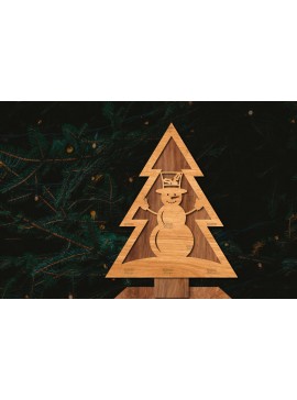 Σετ των 2 Intra απο ξύλο plywood 3mm-4mm πάχος - Στάση κοπής χριστουγεννιάτικου δέντρου με λέιζερ  Δίασταση 20x20 cm INTRAFABR-107422341