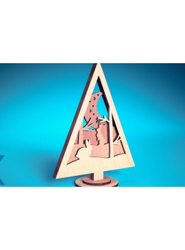 Σετ των 2 Intra απο ξύλο plywood 3mm-4mm πάχος - Χριστουγεννιάτικο Δέντρο Κόψιμο με Λέιζερ  Δίασταση 15x15 cm INTRAFABR-75889632