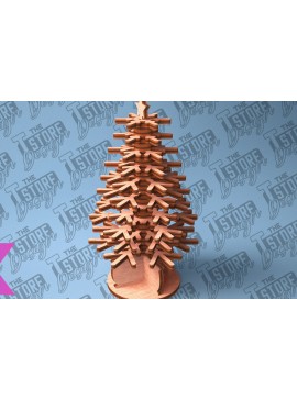 Σετ των 2 Intra απο ξύλο plywood 3mm-4mm πάχος - Χριστουγεννιάτικο Δέντρο Κόψιμο με Λέιζερ  Δίασταση 15x15 cm INTRAFABR-79603003
