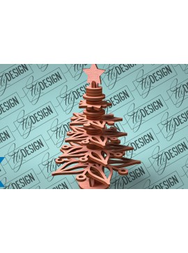 Σετ των 2 Intra απο ξύλο plywood 3mm-4mm πάχος - Χριστουγεννιάτικο Δέντρο Κόψιμο με Λέιζερ  Δίασταση 15x15 cm INTRAFABR-79765560