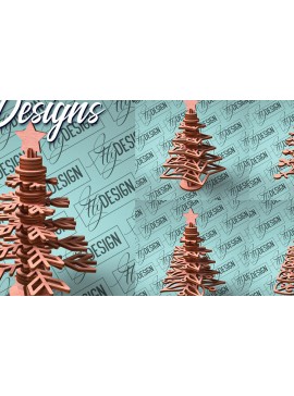 Σετ των 3 Intra απο ξύλο plywood 3mm-4mm πάχος - Χριστουγεννιάτικο Δέντρο Κόψιμο με Λέιζερ  Δίασταση 15x15 cm INTRAFABR-79765569