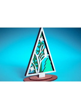 Σετ των 3 Intra απο ξύλο plywood 3mm-4mm πάχος - Χριστουγεννιάτικο Δέντρο Κοπή Laser  | Χριστούγεννα Δίασταση 15x15 cm INTRAFABR-72023537