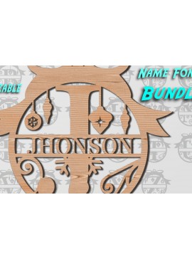 Σετ των 3 Intra απο ξύλο plywood 3mm-4mm πάχος - Πακέτο γραμματοσειράς στολίδι Χριστουγεννιάτικου δέντρου Δίασταση 6x6 cm INTRAFABR-38820008