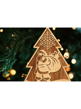 Σετ των 3 Intra απο ξύλο plywood 3mm-4mm πάχος - Κόψιμο με λέιζερ στολίδι Χριστουγεννιάτικου Δέντρου Δίασταση 6x6 cm INTRAFABR-105926415