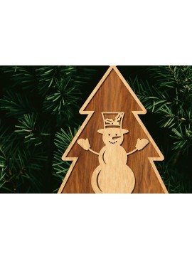 Σετ των 3 Intra απο ξύλο plywood 3mm-4mm πάχος - Κόψιμο με λέιζερ στολίδι Χριστουγεννιάτικου Δέντρου Δίασταση 6x6 cm INTRAFABR-105926424