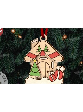 Σετ των 3 Intra απο ξύλο plywood 3mm-4mm πάχος - Κόψιμο με λέιζερ στολίδι Χριστουγεννιάτικου Δέντρου Δίασταση 6x6 cm INTRAFABR-110832667