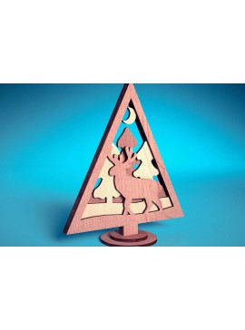 Σετ των 3 Intra απο ξύλο plywood 3mm-4mm πάχος - Στολίδι χριστουγεννιάτικου δέντρου με λέιζερ  | Δίασταση 6x6 cm INTRAFABR-72091911