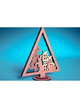 Σετ των 3 Intra απο ξύλο plywood 3mm-4mm πάχος - Στολίδι χριστουγεννιάτικου δέντρου με λέιζερ  | Δίασταση 6x6 cm INTRAFABR-72091936