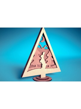 Σετ των 3 Intra απο ξύλο plywood 3mm-4mm πάχος - Στολίδι χριστουγεννιάτικου δέντρου με λέιζερ  | Δίασταση 6x6 cm INTRAFABR-72091946