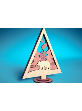 Σετ των 3 Intra απο ξύλο plywood 3mm-4mm πάχος - Στολίδι χριστουγεννιάτικου δέντρου με λέιζερ  | Δίασταση 6x6 cm INTRAFABR-72091963