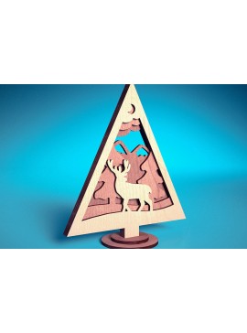 Σετ των 3 Intra απο ξύλο plywood 3mm-4mm πάχος - Στολίδι χριστουγεννιάτικου δέντρου με λέιζερ  | Δίασταση 6x6 cm INTRAFABR-72092008