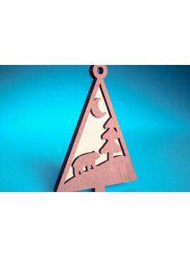 Σετ των 3 Intra απο ξύλο plywood 3mm-4mm πάχος - Στολίδι χριστουγεννιάτικου δέντρου με λέιζερ  | Δίασταση 6x6 cm INTRAFABR-72569169