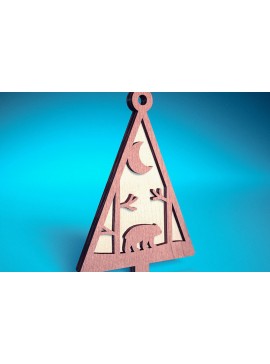 Σετ των 3 Intra απο ξύλο plywood 3mm-4mm πάχος - Στολίδι χριστουγεννιάτικου δέντρου με λέιζερ  | Δίασταση 6x6 cm INTRAFABR-72569199
