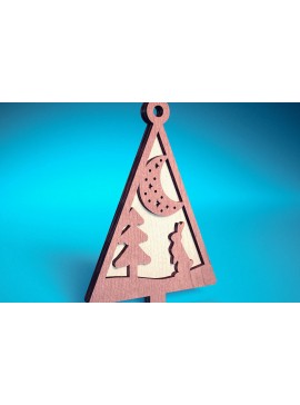 Σετ των 3 Intra απο ξύλο plywood 3mm-4mm πάχος - Στολίδι χριστουγεννιάτικου δέντρου με λέιζερ  | Δίασταση 6x6 cm INTRAFABR-72569264