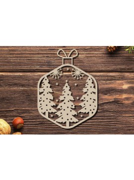 Σετ των 2 Intra απο ξύλο plywood 3mm-4mm πάχος - Στολίδι Χριστουγεννιάτικου Δέντρου με Laser Cut  Δίασταση 20x25 cm INTRAFABR-86463339