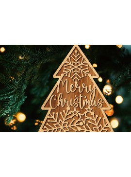 Σετ των 3 Intra απο ξύλο plywood 3mm-4mm πάχος - Στολίδι Χριστουγεννιάτικου Δέντρου με Laser Cut  Δίασταση 6x6 cm INTRAFABR-106050651