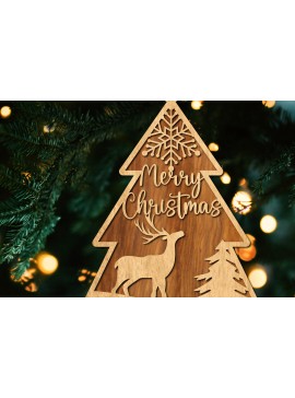 Σετ των 3 Intra απο ξύλο plywood 3mm-4mm πάχος - Στολίδι Χριστουγεννιάτικου Δέντρου με Laser Cut  Δίασταση 6x6 cm INTRAFABR-106050709