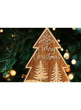 Σετ των 3 Intra απο ξύλο plywood 3mm-4mm πάχος - Στολίδι Χριστουγεννιάτικου Δέντρου με Laser Cut  Δίασταση 6x6 cm INTRAFABR-106050748