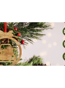 Σετ των 3 Intra απο ξύλο plywood 3mm-4mm πάχος - Στολίδι Χριστουγεννιάτικου Δέντρου με Laser Cut  Δίασταση 6x6 cm INTRAFABR-48803787