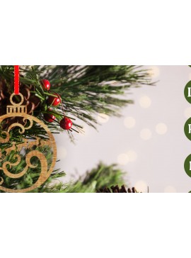 Σετ των 3 Intra απο ξύλο plywood 3mm-4mm πάχος - Στολίδι Χριστουγεννιάτικου Δέντρου   Δίασταση 6x6 cm INTRAFABR-48616555