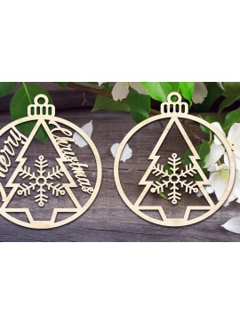 Σετ των 3 Intra απο ξύλο plywood 3mm-4mm πάχος - Στολίδι Χριστουγεννιάτικου Δέντρου V1 Δίασταση 6x6 cm INTRAFABR-33528232